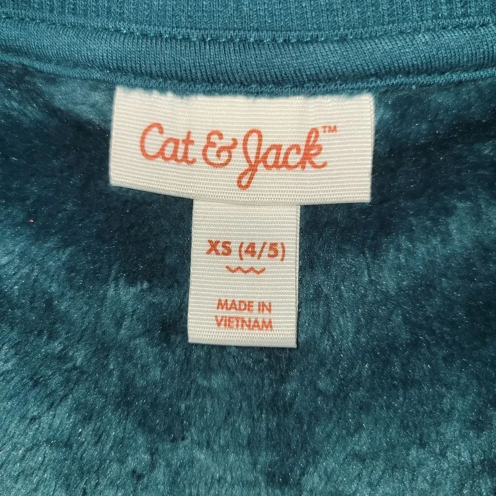 Cat & Jack Fuzzy Kids Pajama Set in Dark Blue